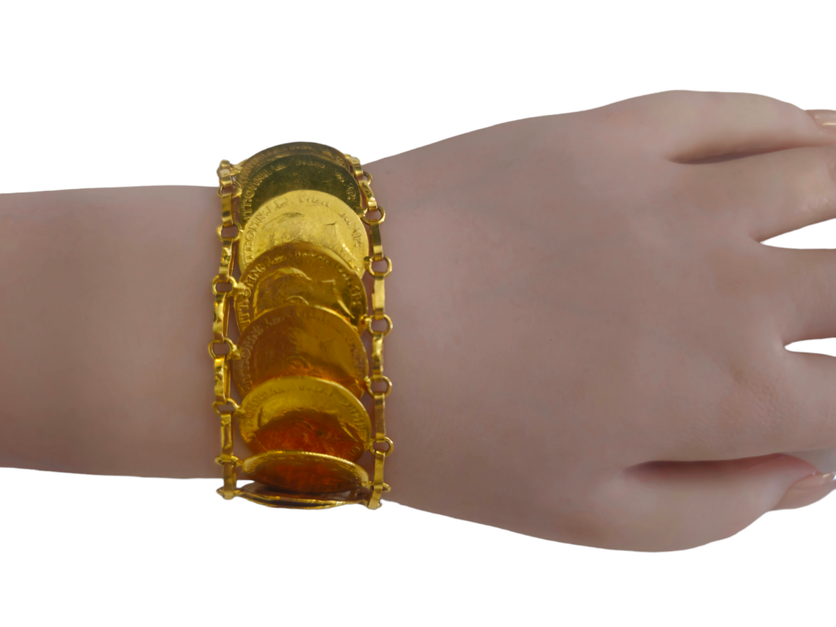 Gold Coin Designed  Bracelet in 22Karat Gold