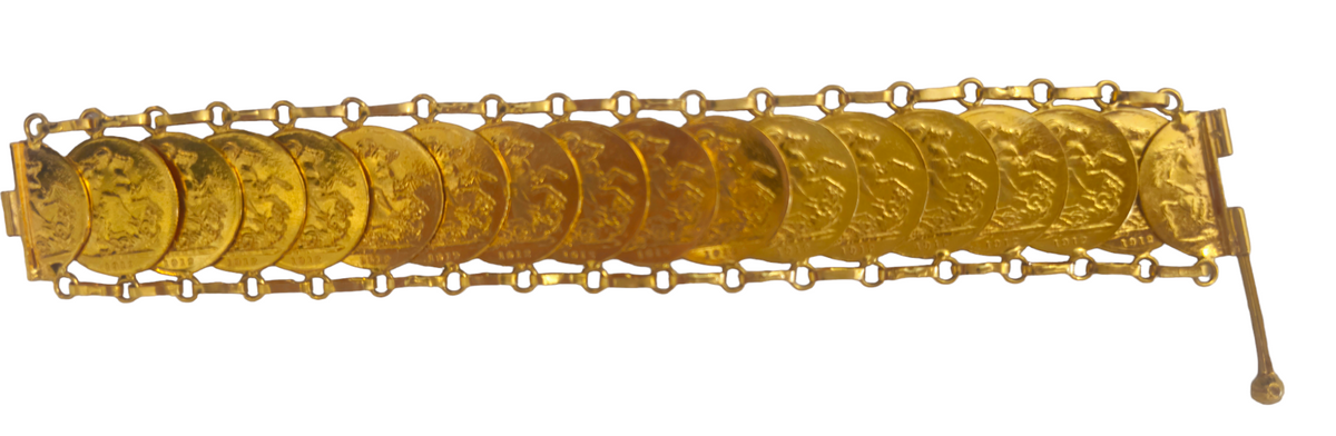 Gold Coin Designed  Bracelet in 22Karat Gold