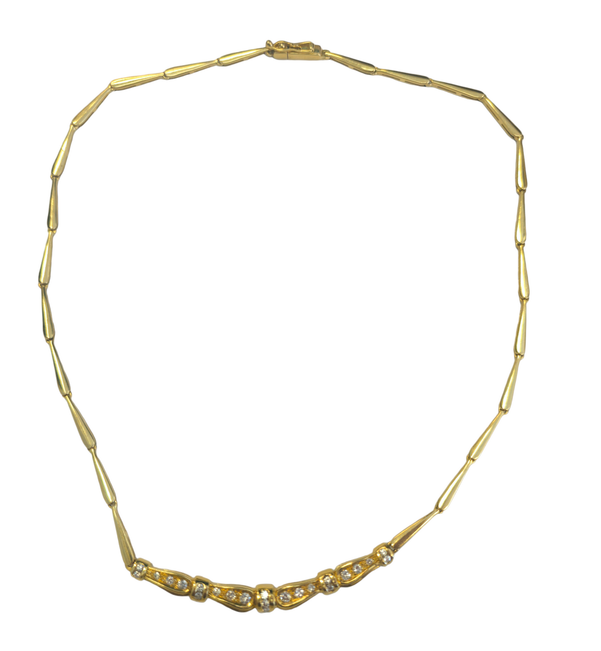 Handmade Diamond Necklace in 18 Karat Yellow Gold