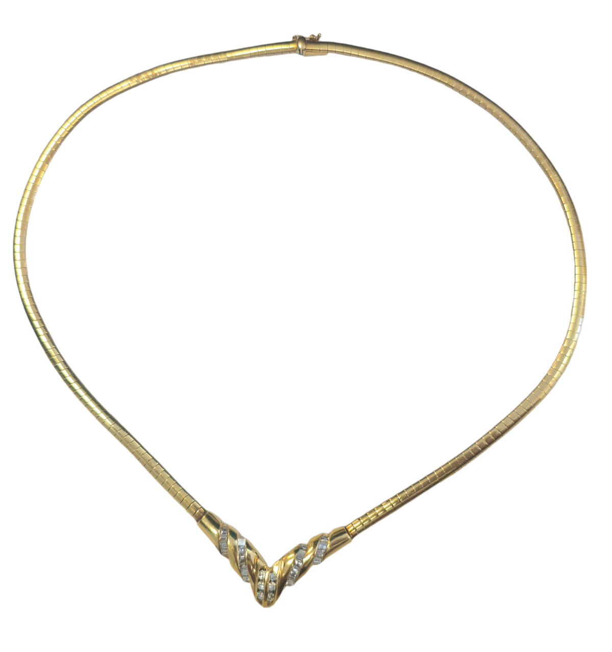 V-Shaped Pendant Diamond with Multiple Cuts in 14 Karat Gold