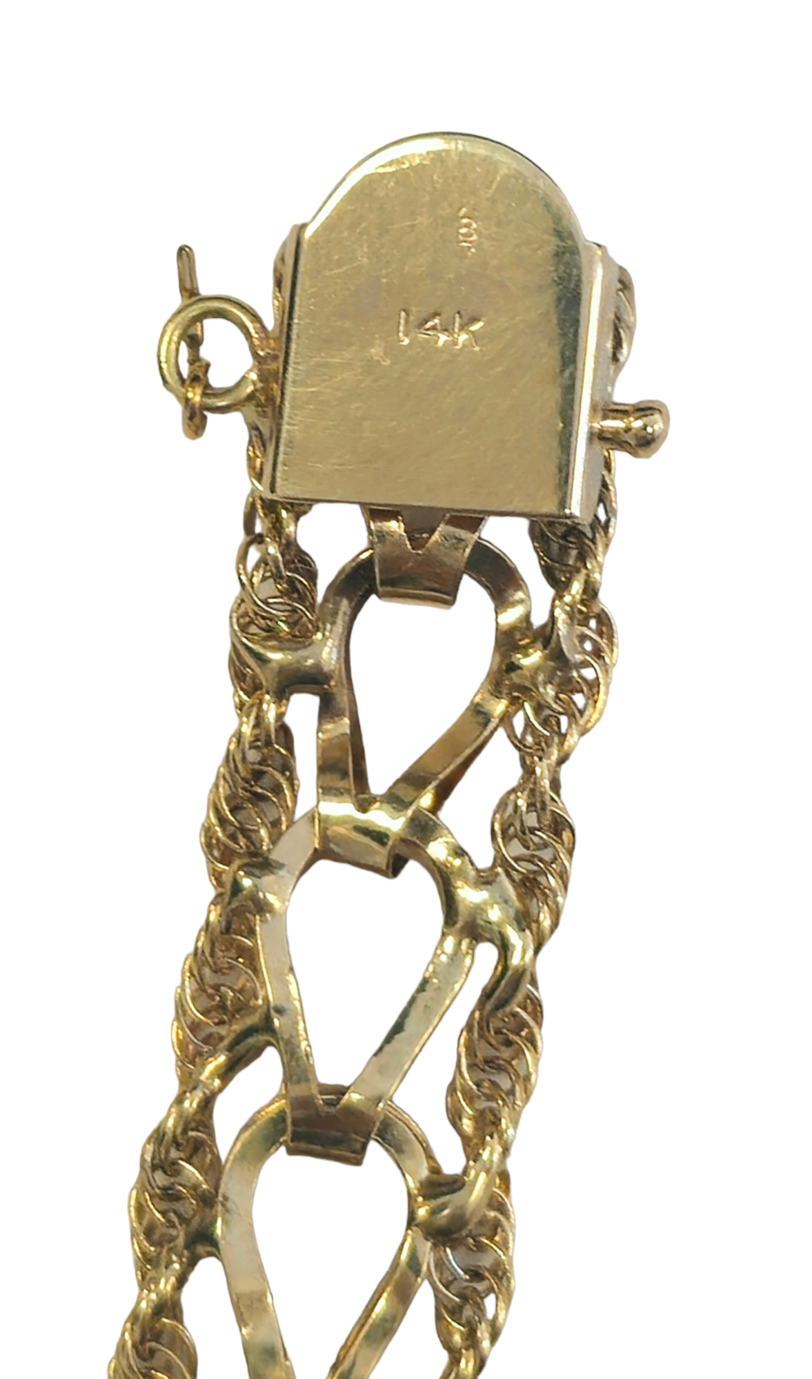 Link Chain with Rope on the Side Bracelet in 14 Karat Yellow Gold