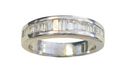 Baguette Cut Diamond Ring Band in 14 Karat White Gold