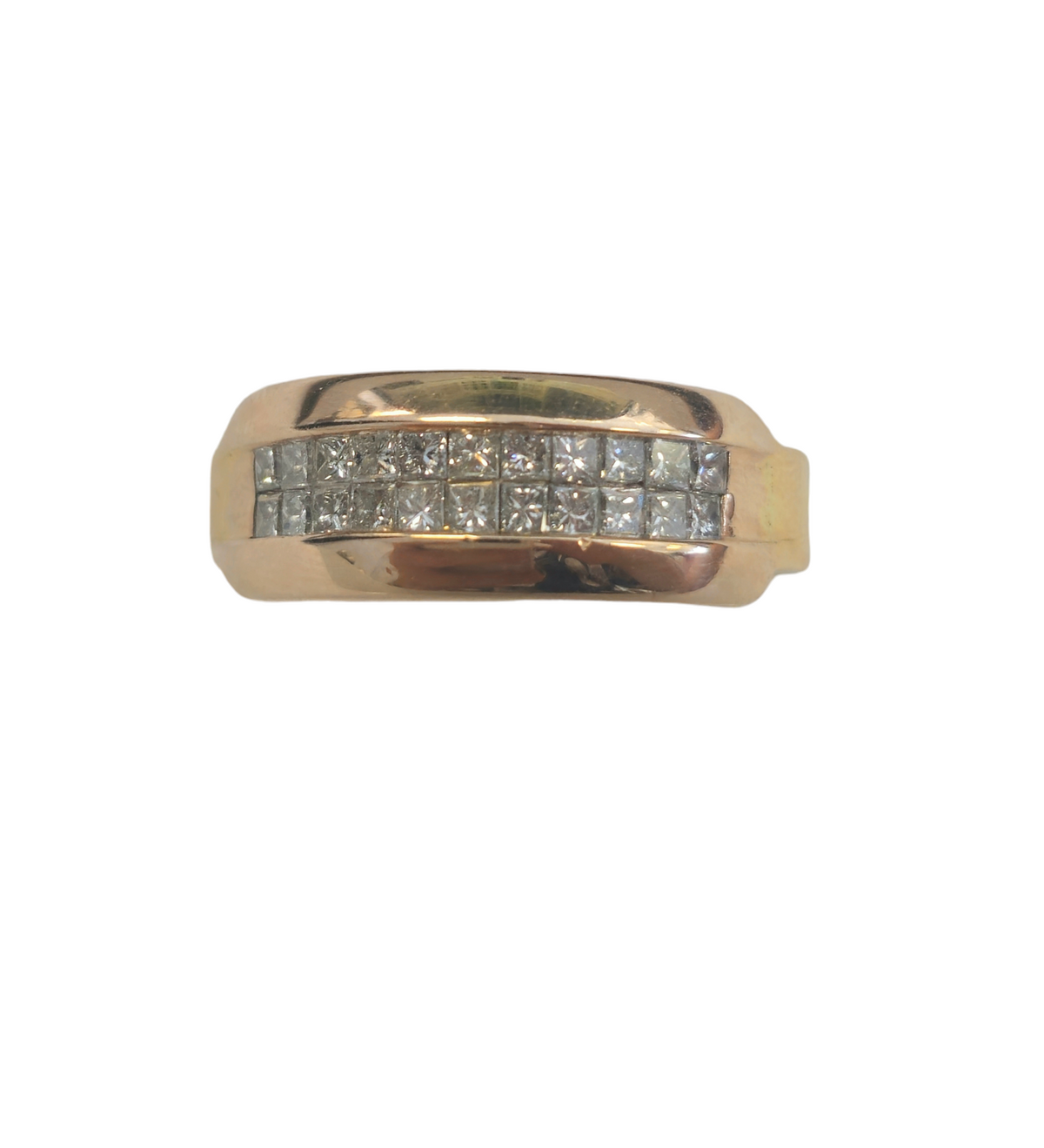 Princess Cut Diamonds on 14K Gold Ring