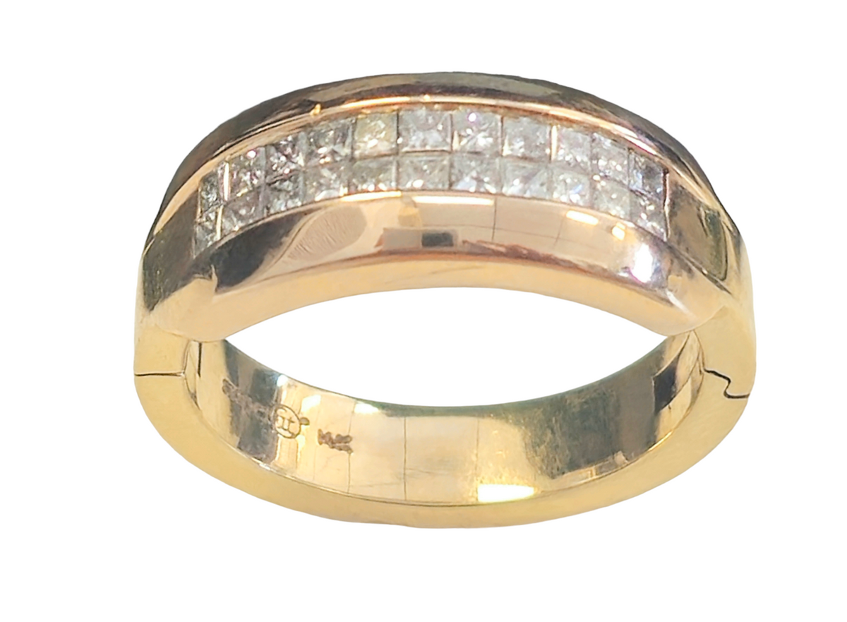 Princess Cut Diamonds on 14K Gold Ring