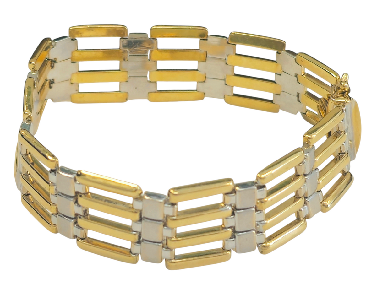 Carino Italian Two Tone Bracelet in 18 Karat Gold