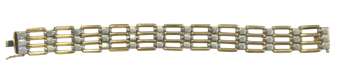 Carino Italian Two Tone Bracelet in 18 Karat Gold