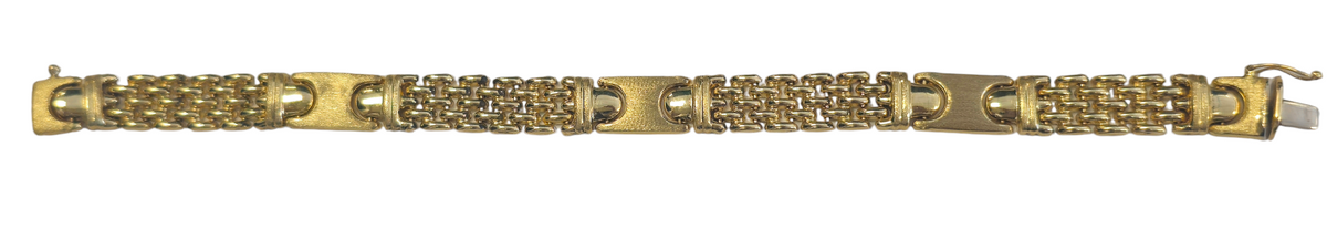 14 Karat Yellow Gold Watch Band Link Bracelet