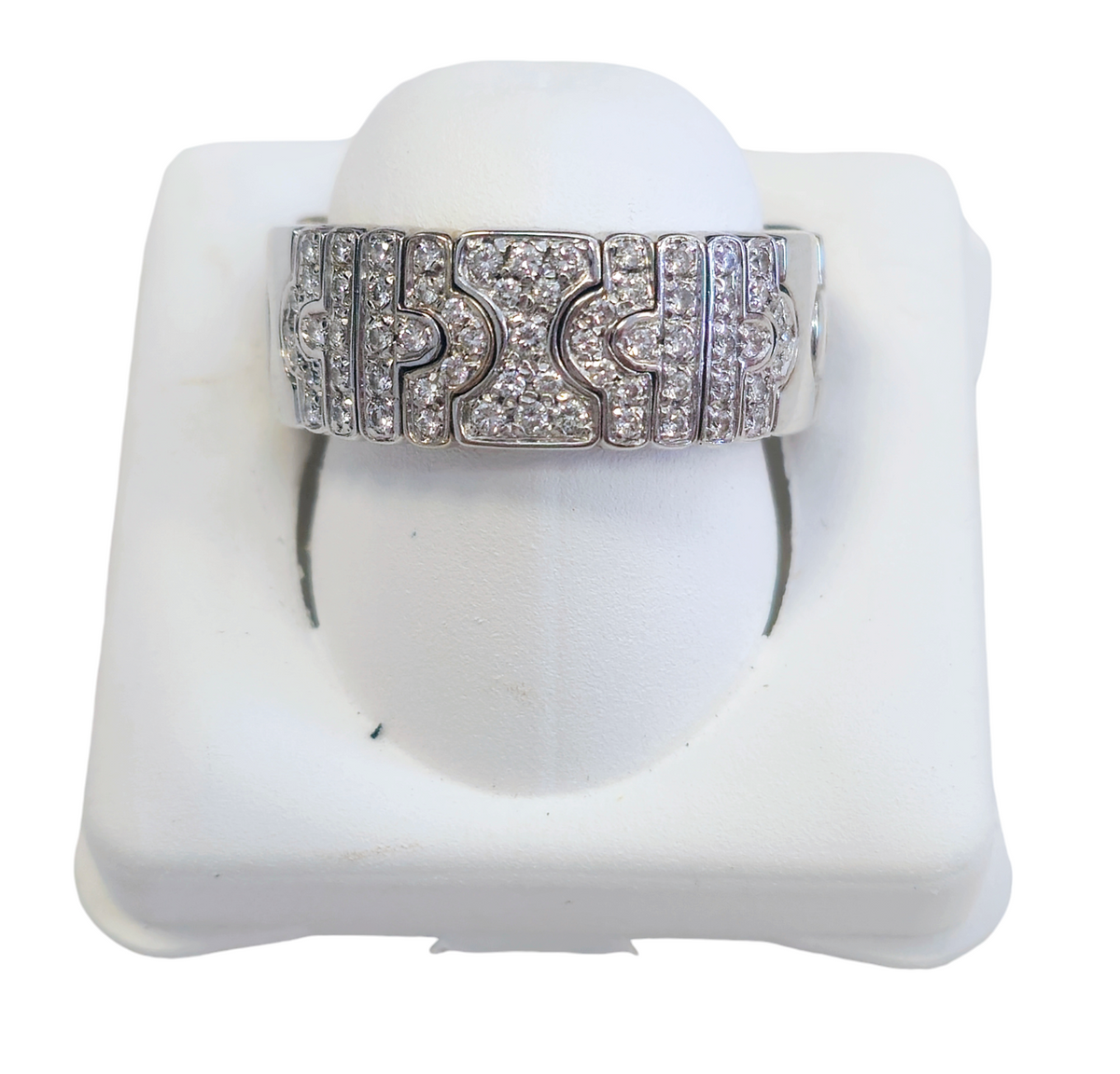 Bulgari Diamond Ring in 18 Karat White Gold