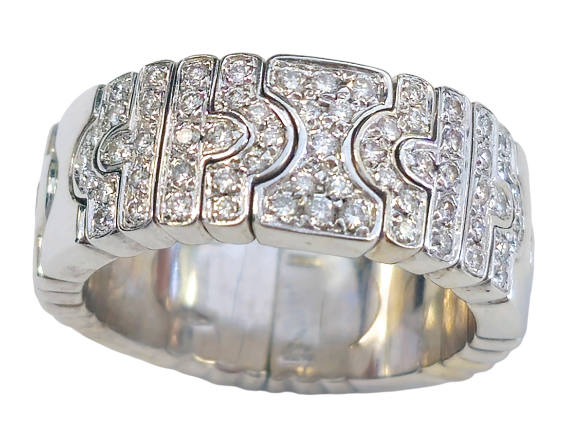 Bulgari Diamond Ring in 18 Karat White Gold