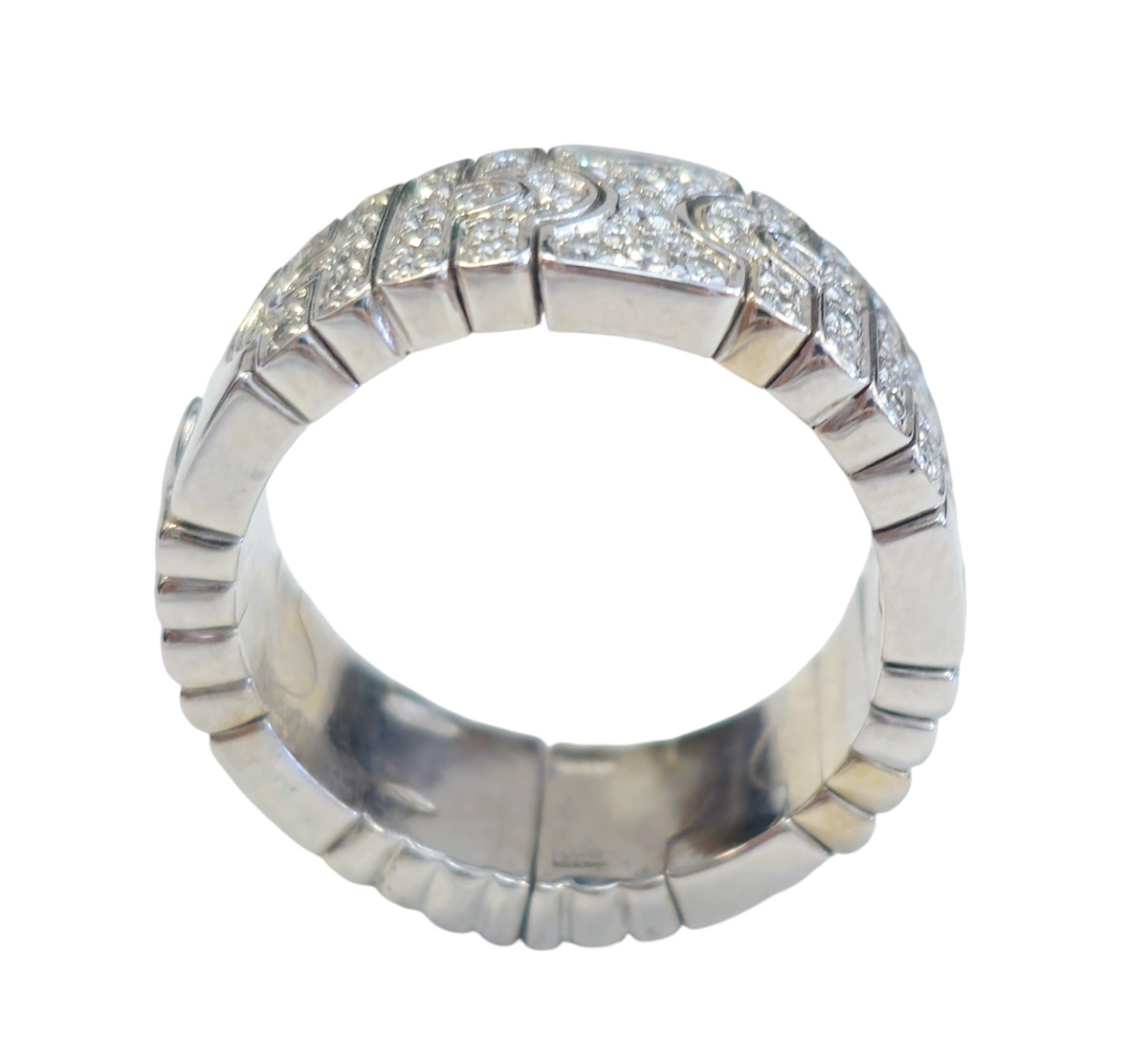 Bulgari Diamond Ring in 18 Karat White Gold