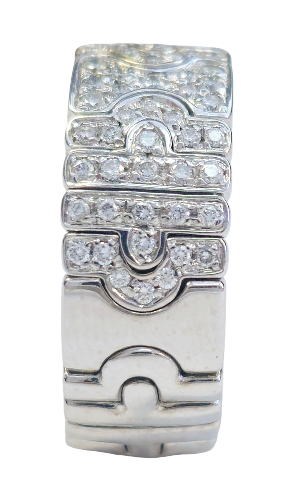 Bulgari Diamond Ring in 18 Karat White Gold