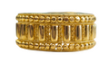 18 Karat Yellow Gold Band Ring with Bars and Beads on the Side Design