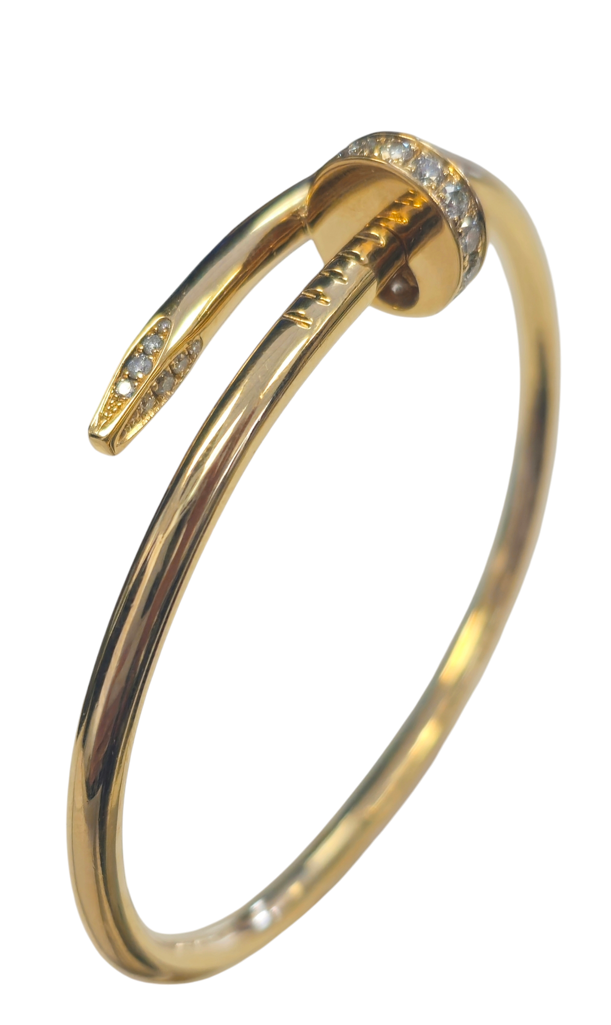 Bangle Bracelet 18 Karat Gold Nail Style Design