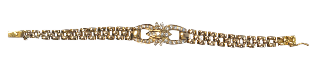 Custom Made Diamond Bracelet in 18 Karat Yellow Gold