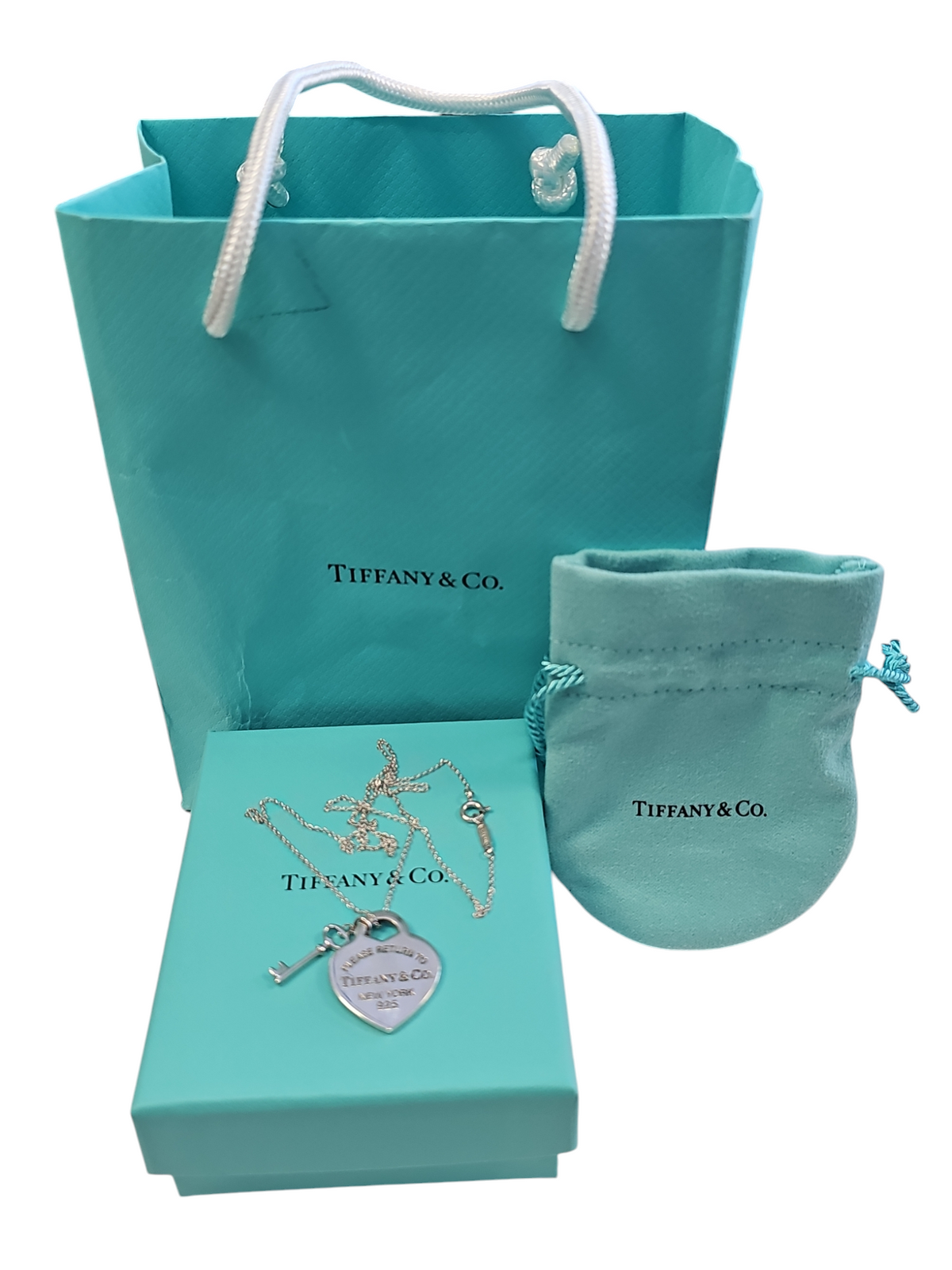 Tiffany & Co. Return to Tiffany Heart & Key Pendant Necklace Silver 925 with Box