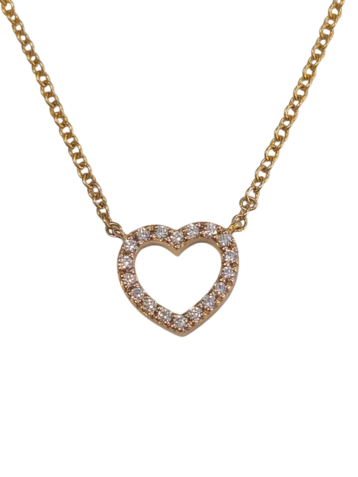 Tiffany & Co. 18k Rose Gold and Diamond Heart Necklace