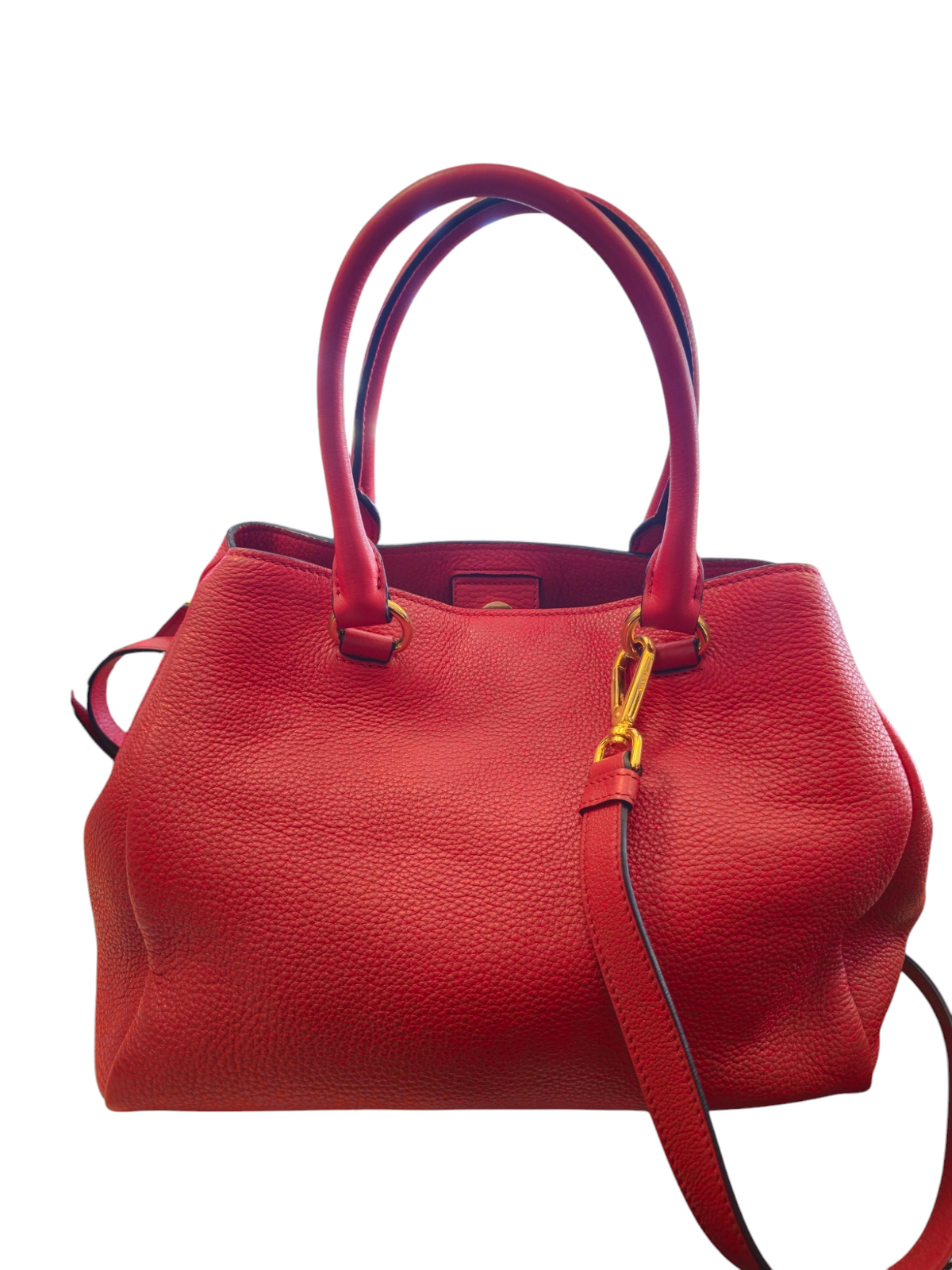 Prada Red Vitello Leather Tote