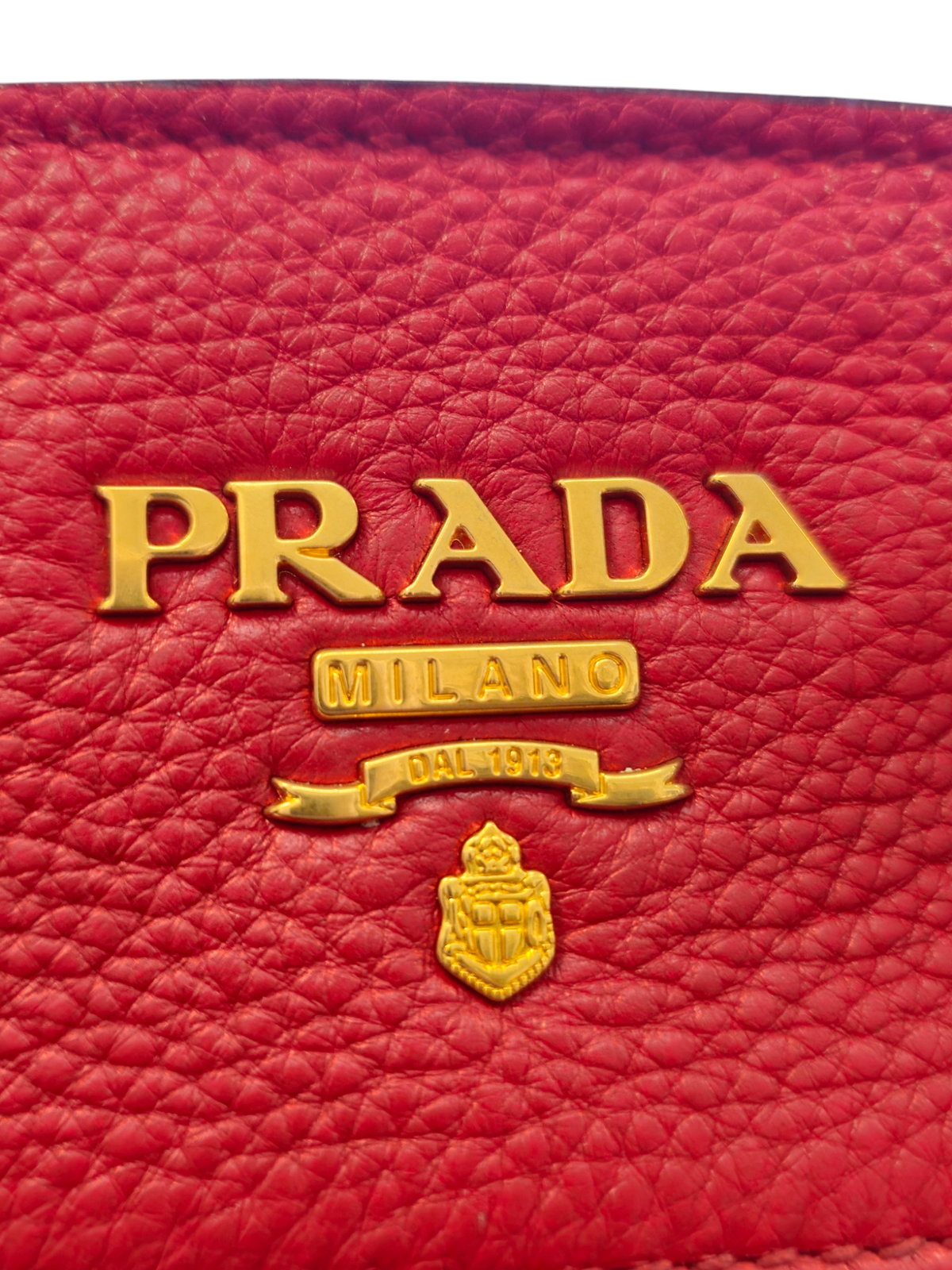 Prada Red Vitello Leather Tote