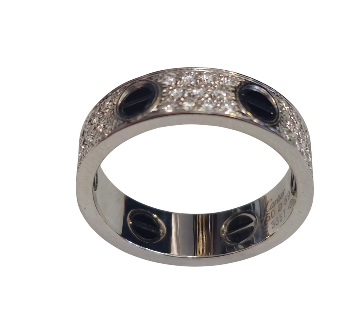 Love Diamond Ring in 18Kt White Gold with Diamonds