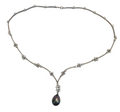 Black Pearl Diamond Necklace in 18 Kt Gold
