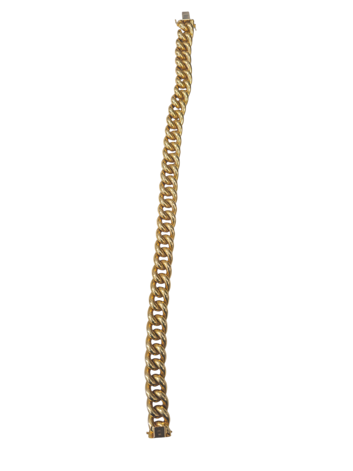 Big Italian Curb Link Necklace in 14Kt Gold