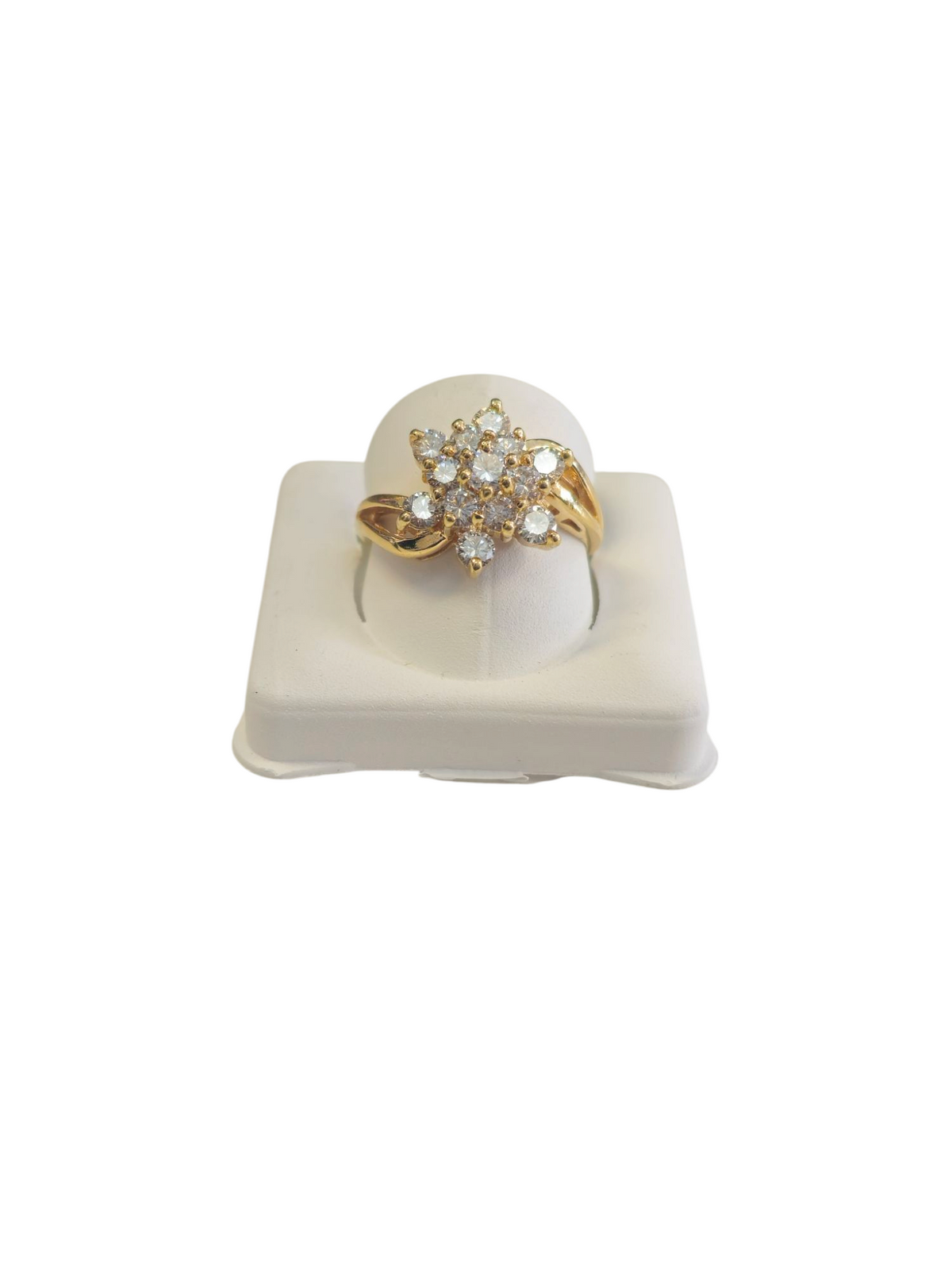 Exquisite Gold and Diamond Cluster Star Ring