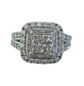 Princess Cut Quad Diamond Ring in 14 Karat White Gold