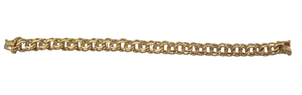 Double Link Bracelet in 14 Karat Yellow Gold