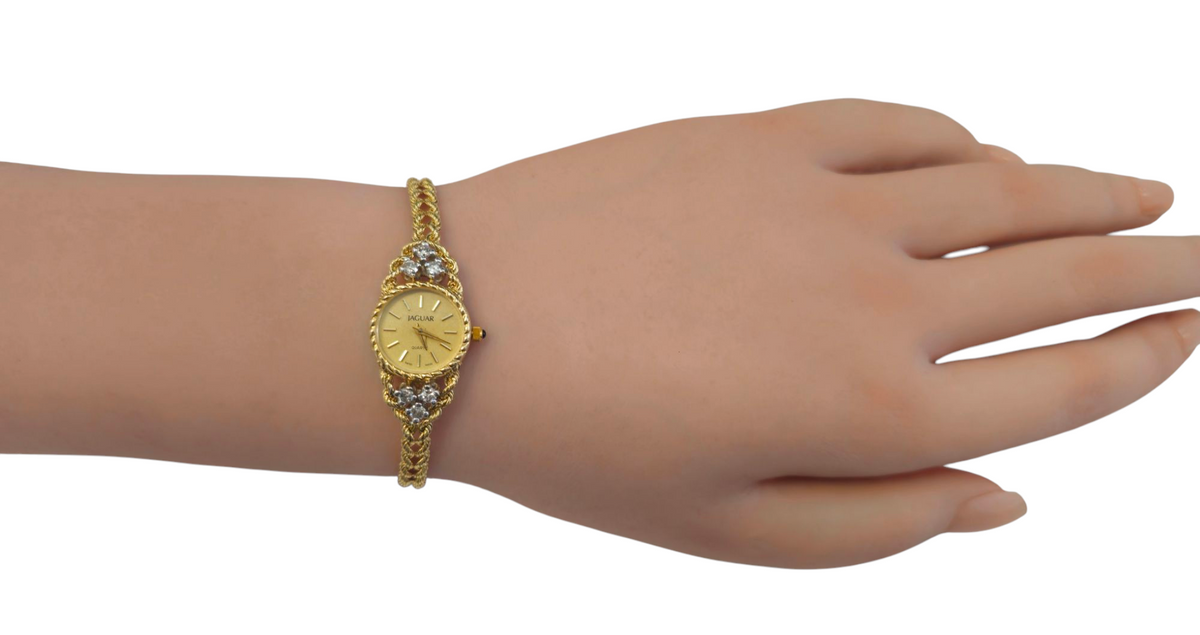 Jaguar Women's Wrist Watch with 0.50 Ct Diamonds in 14 Karat Yellow Gold