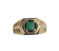 Men's Emerald Ring in 14 Karat Yellow Gold