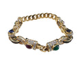 Vintage Ruby, Emerald, and Blue Sapphire Diamond Bracelet in 18Karat Yellow Gold