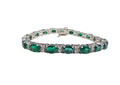 Emerald Diamond Bracelet in 14Karat White Gold