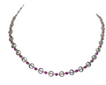 2 Ct Natural Ruby 0.5 Ct Diamond in 18 Kt White Gold Necklace