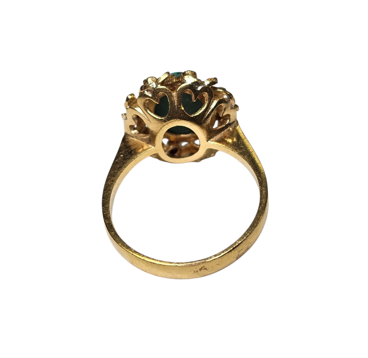 Turquoise and Sapphire Ring in 18 Karat Yellow Gold