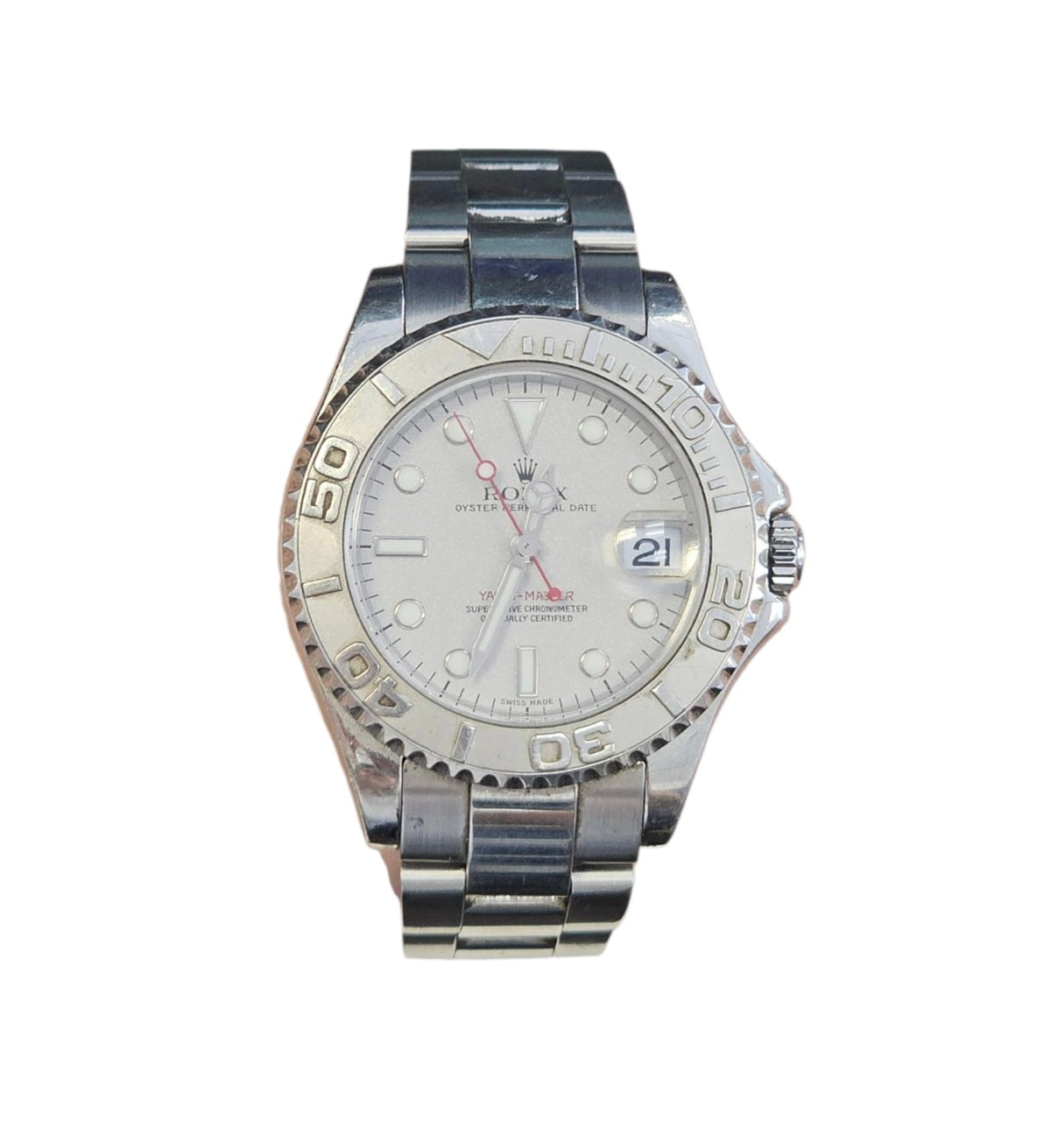 ROLEX LADIES YACHT- MASTER AUTOMATIC PLATINUM DIAL AND BEZEL WATCH
