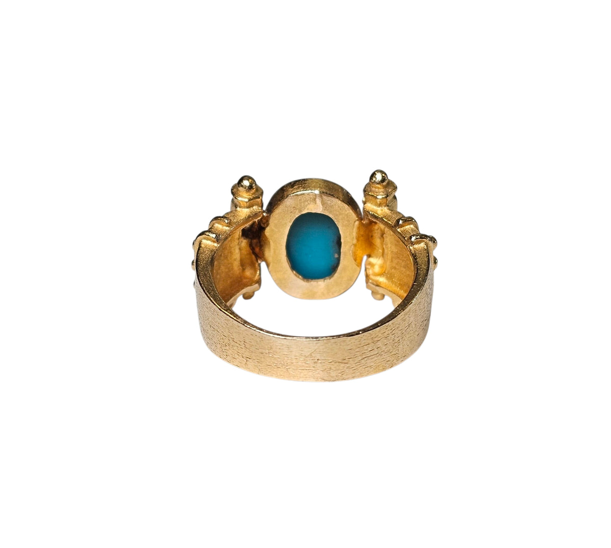 Vintage Turquoise Ring in 18K Yellow Gold
