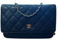 Chanel Black Caviar Quilted Wallet on Chain Handbag