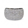 Wide Diamond Band Pave Ring in 14 Karat White Gold