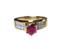 Diamond Ruby Ring in 18 Karat Yellow Gold