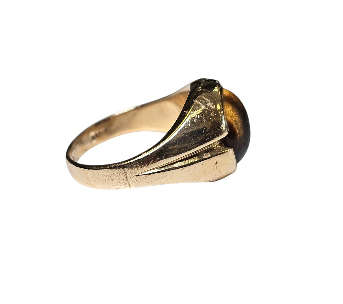 Tiger Eye Ring in 14 Karat Yellow Gold