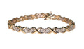 Fancy Heart Diamond Tennis Bracelet In 14Karat Two Tone Gold