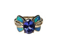 Tanzanite Butterfly Diamond Ring in 14Karat Yellow Gold