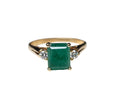 Diamond and Emerald Cut Ring in 14 karat Yellow Gold