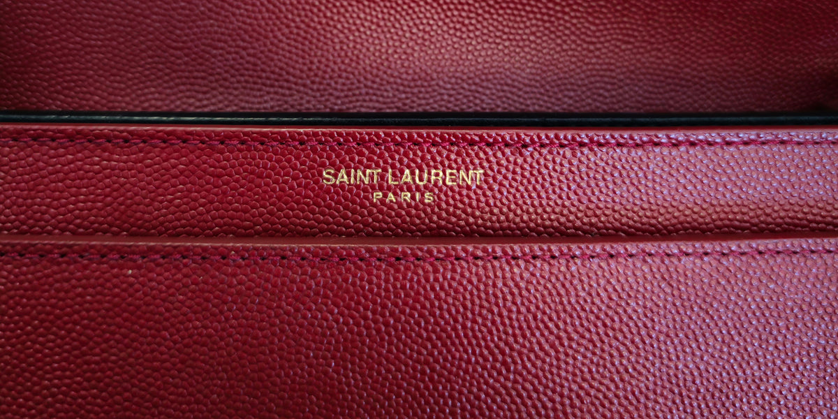 Saint Laurent Leather Cassandre Medium Shoulder HandBag