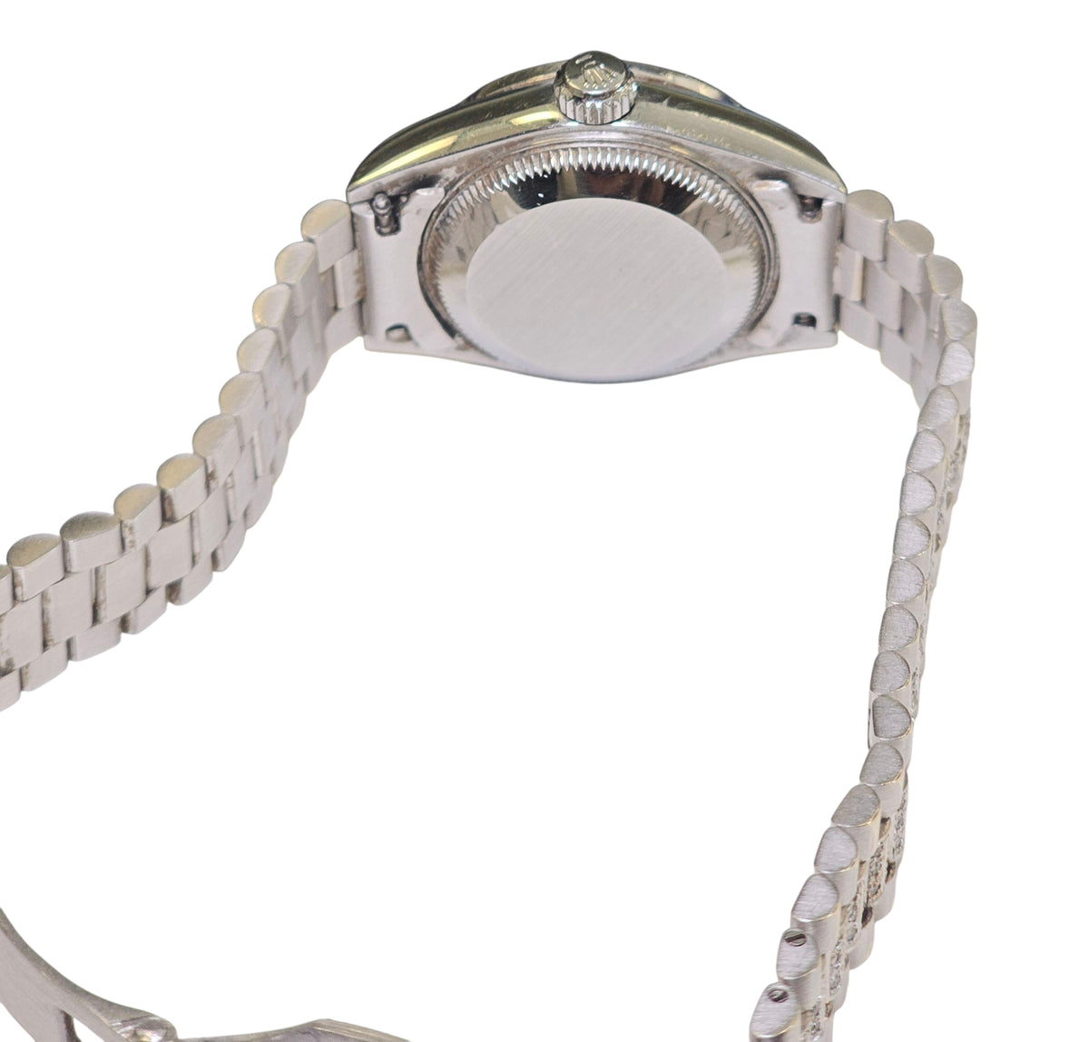 ROLEX LADIES OYSTER PERPETUAL DATEJUST  DIAMOND WATCH IN 18 KARAT WHITE GOLD