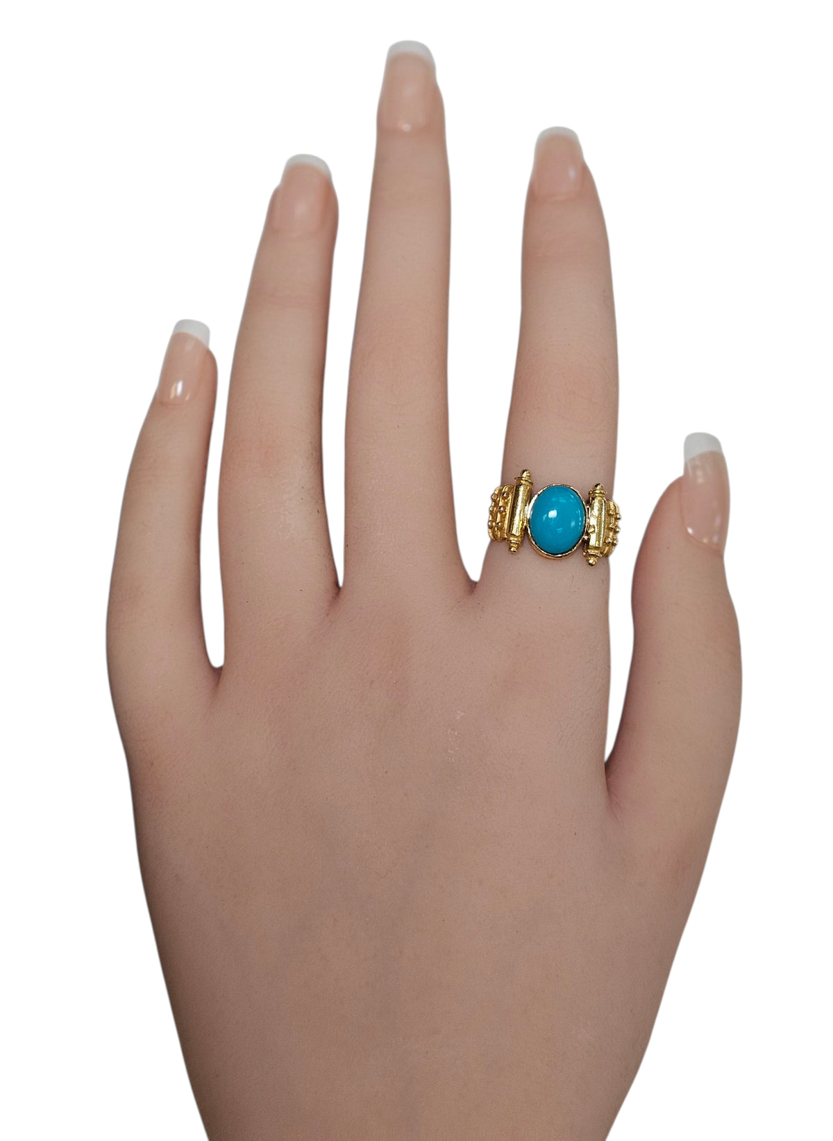 Vintage Turquoise Ring in 18K Yellow Gold
