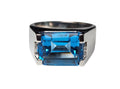 Blue Topaz Ring In 18 Karat White Gold