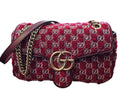 GUCCI RED TWEED GG MARMONT SMALL HANDBAG
