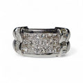 Baguette and Princess Cut Diamond Ring in 18 Karat White Gold