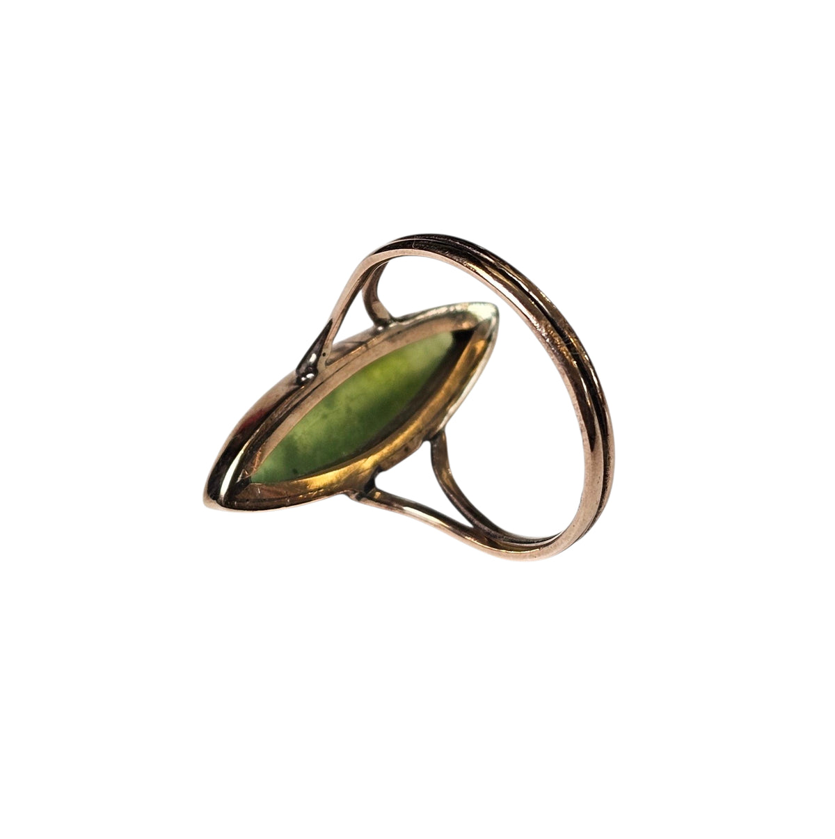 Jade Marquise Ring in 9 Karat Yellow Gold